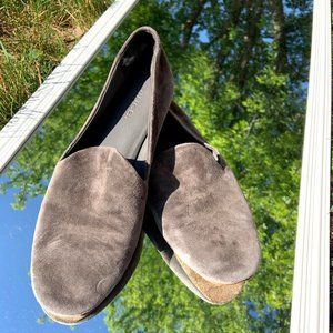 Vince Grey Suede Slip On Flats